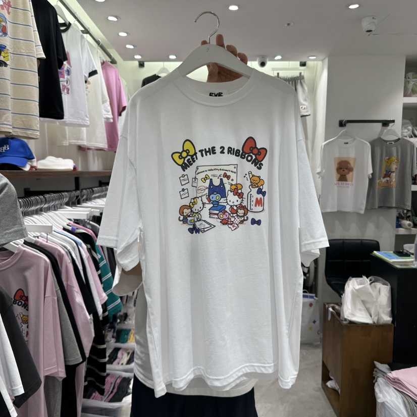 EVE韓國直郵㊣東大門實拍女裝新品人氣時尚休閑推薦25春夏T恤EVET恤圖色1