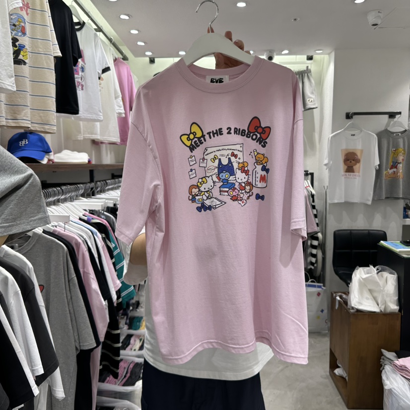 EVE韓國直郵㊣東大門實拍女裝新品人氣時尚休閑推薦25春夏T恤EVET恤圖色2