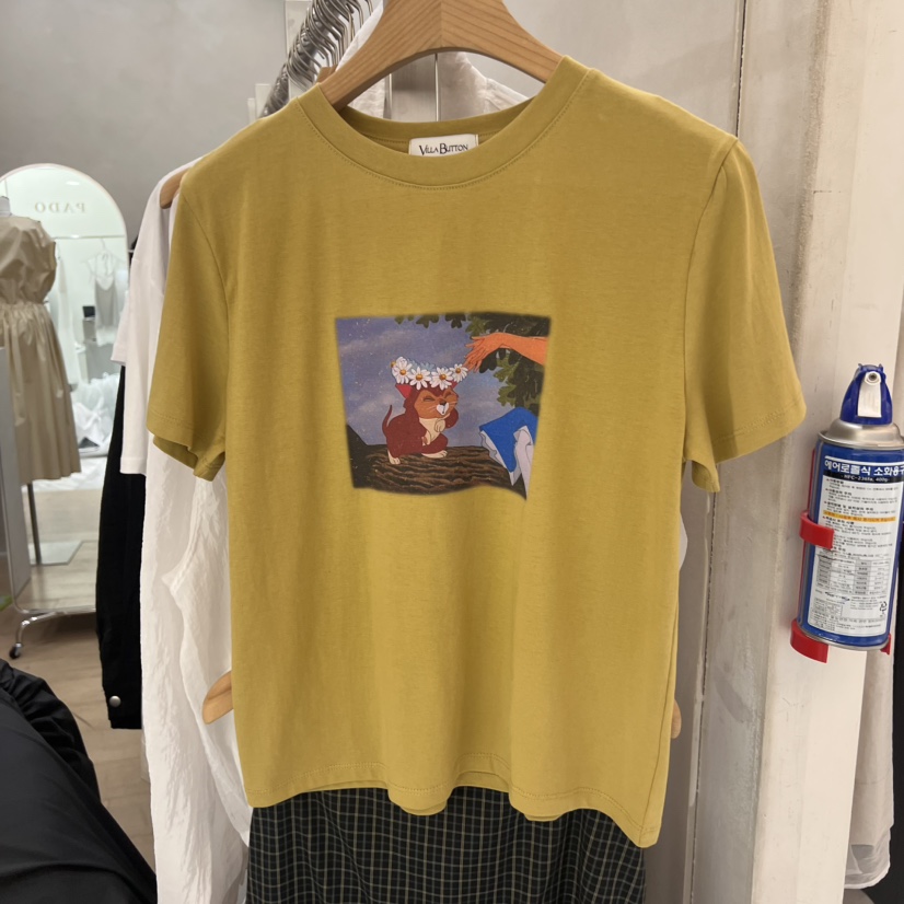 VILLABUTTON直郵韓國代購㊣女裝新品休閑時尚推薦熱賣25春夏T恤VILLABUTTONT恤