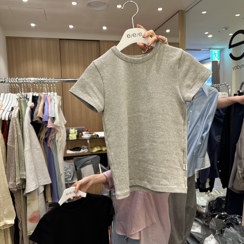E/E/E韓國直郵㊣東大門實拍女裝新品休閑熱賣時尚25春夏T恤E/E/ET恤圖色3