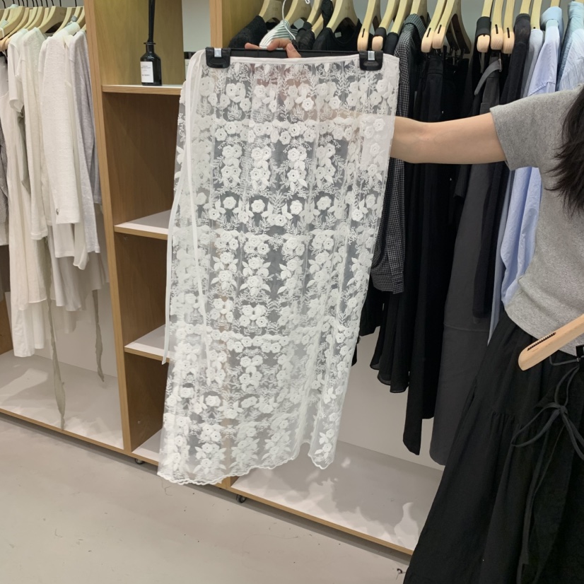 ALOT韓國直郵㊣東大門實拍女裝新款25春夏半身裙中短裙裹身裙蕾絲A LOT半身裙/中短裙圖色2