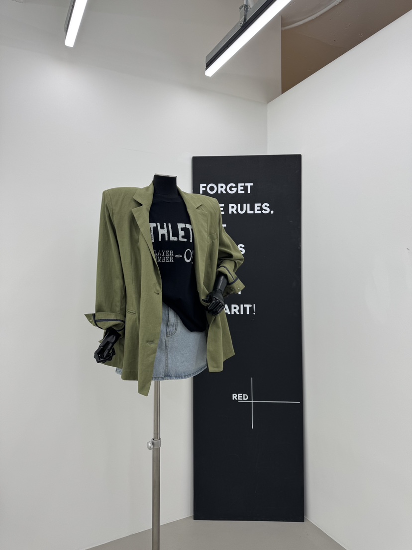 RED-A韓國㊣直郵東大門代購女裝新款人氣熱賣夾克亞麻寬松RED-A夾克