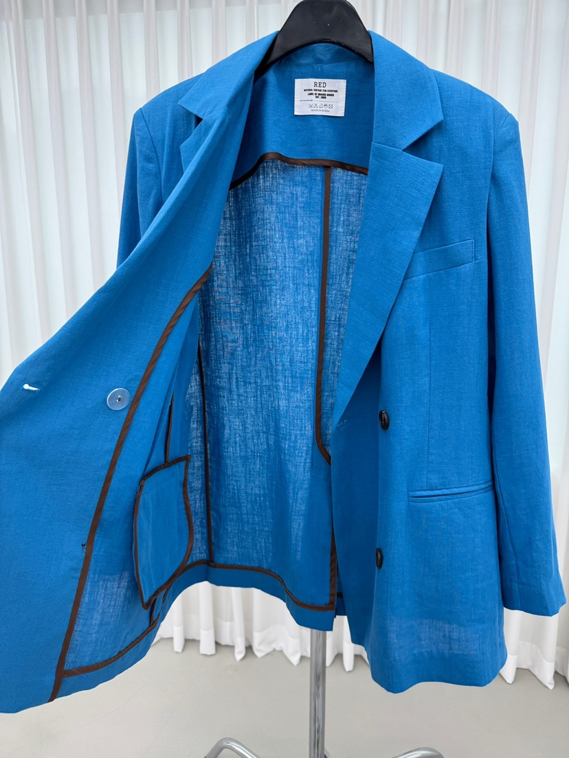 RED-A韓國㊣直郵東大門代購女裝新款人氣熱賣夾克亞麻寬松RED-A夾克