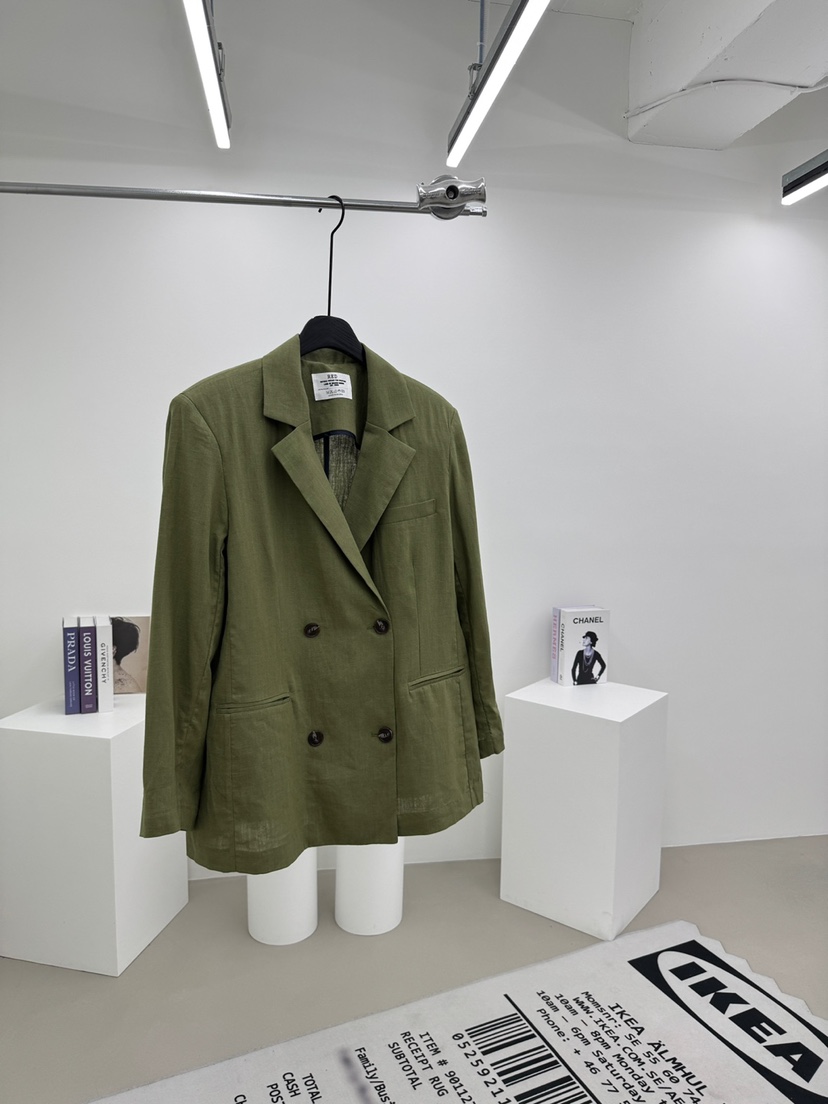 RED-A韓國㊣直郵東大門代購女裝新款人氣熱賣夾克亞麻寬松RED-A夾克圖色1