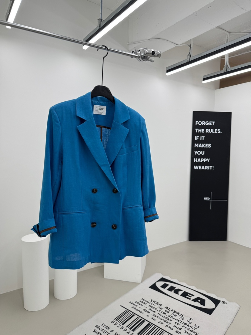 RED-A韓國㊣直郵東大門代購女裝新款人氣熱賣夾克亞麻寬松RED-A夾克圖色2