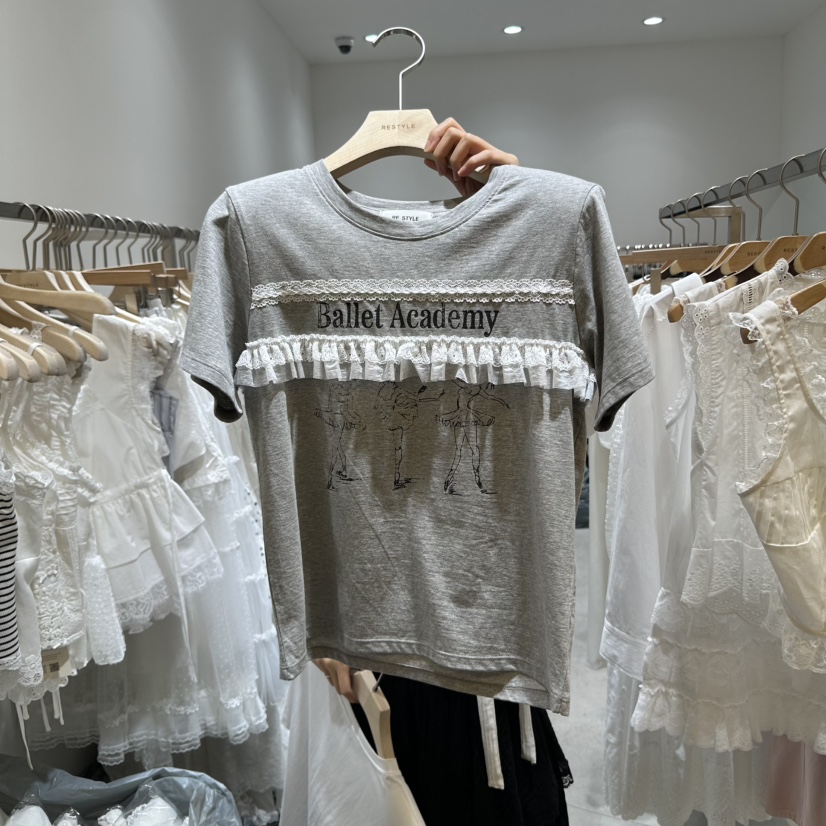 RE STYLE-Q韓國直郵㊣東大門實拍女裝新品休閑25春夏熱賣T恤RE STYLET恤圖色2