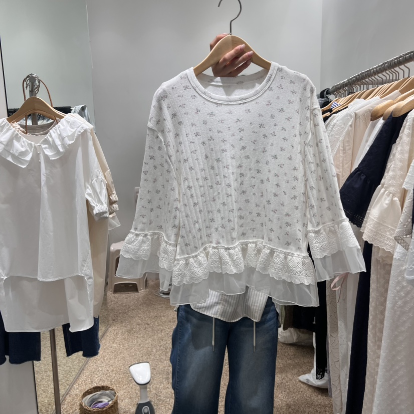 A韓國直郵㊣女裝新品熱賣25春夏人氣推薦時尚休閑長袖T恤A STORE長袖T恤圖色1