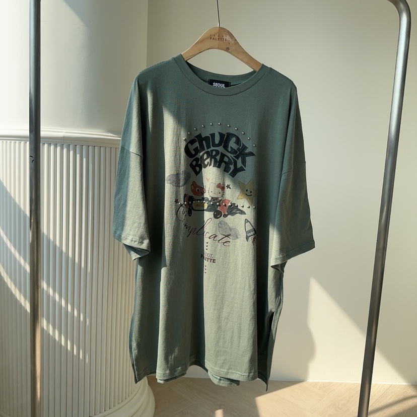 PALETTE-Q韓國㊣直郵東大門代購女裝新品25春夏人氣時尚T恤PALETTET恤圖色2