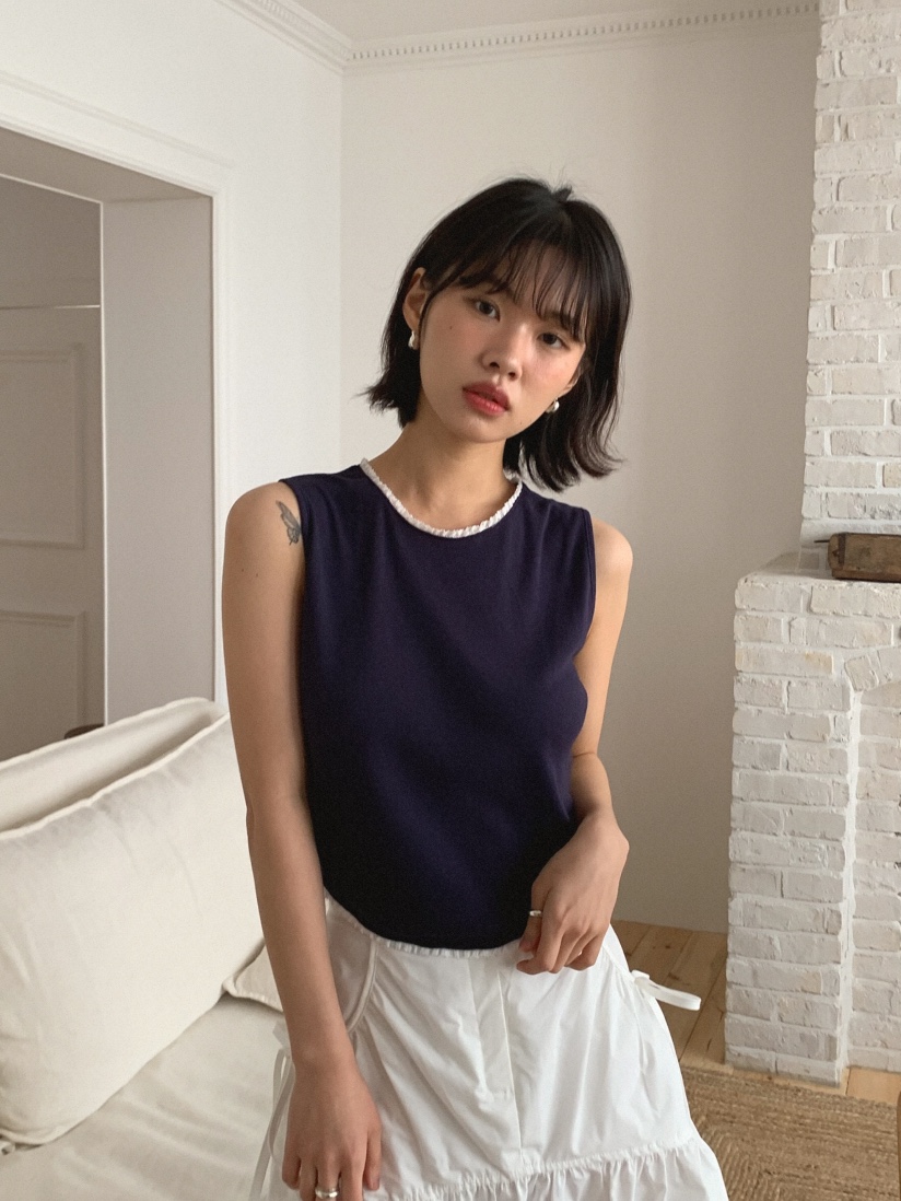 SLAT直郵韓國代購㊣女裝新品推薦25春夏人氣休閑時尚吊帶背心SLAT吊帶/背心
