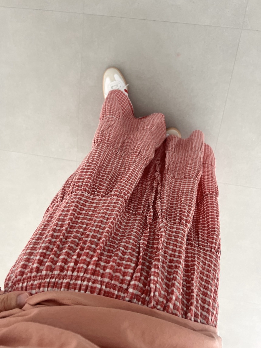 PLANTS ON GRAY韓國㊣直郵東大門代購女裝新款熱賣長裙格紋PLANTS ON GRAY長裙