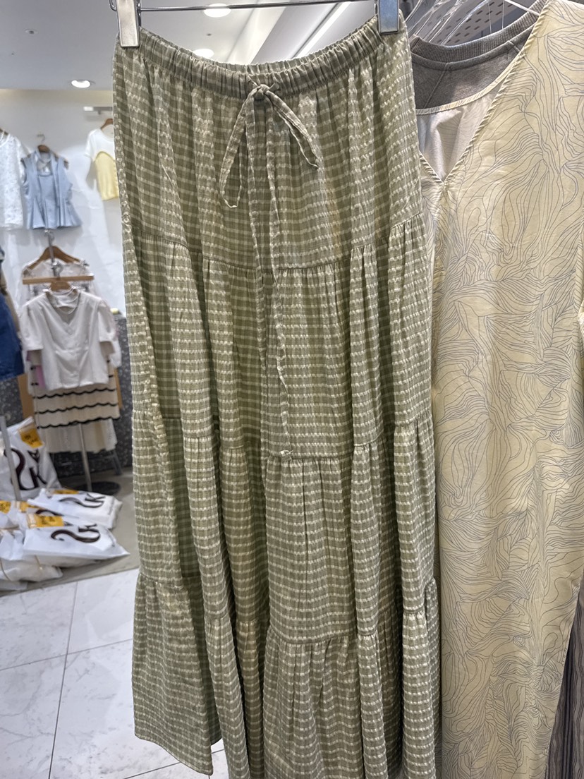 PLANTS ON GRAY韓國㊣直郵東大門代購女裝新款熱賣長裙格紋PLANTS ON GRAY長裙圖色3