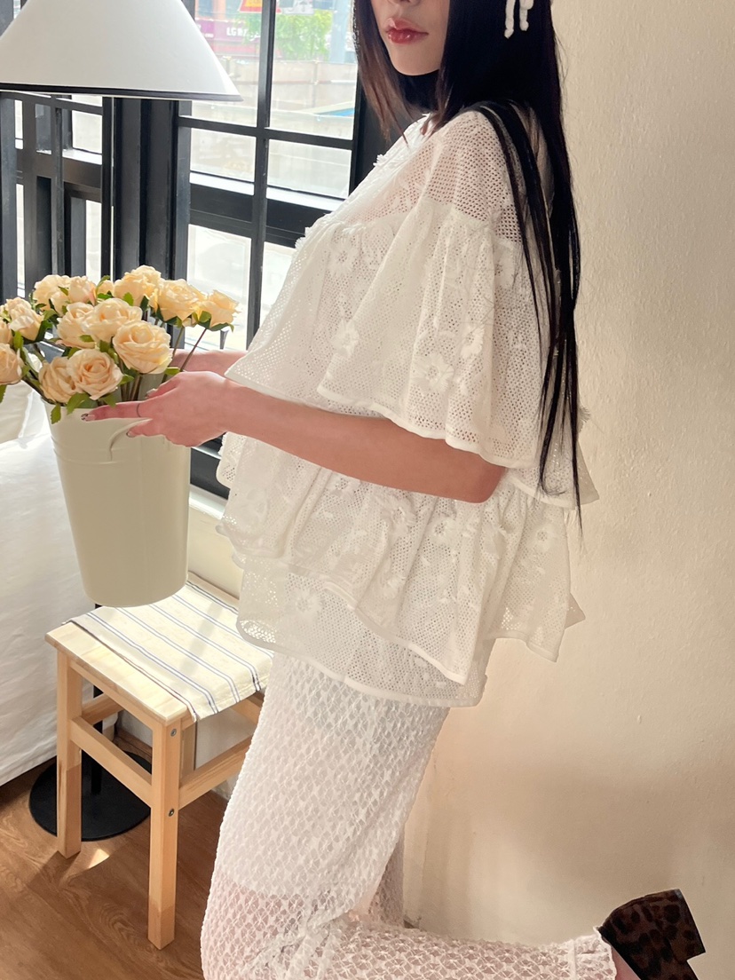 MAISONDEGLORY韓國直郵㊣東大門實拍女裝新款25春夏襯衫蕾絲衫MAISON DE GLORY襯衫/蕾絲衫