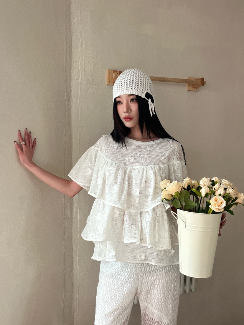 MAISONDEGLORY韓國直郵㊣東大門實拍女裝新款25春夏襯衫蕾絲衫MAISON DE GLORY襯衫/蕾絲衫