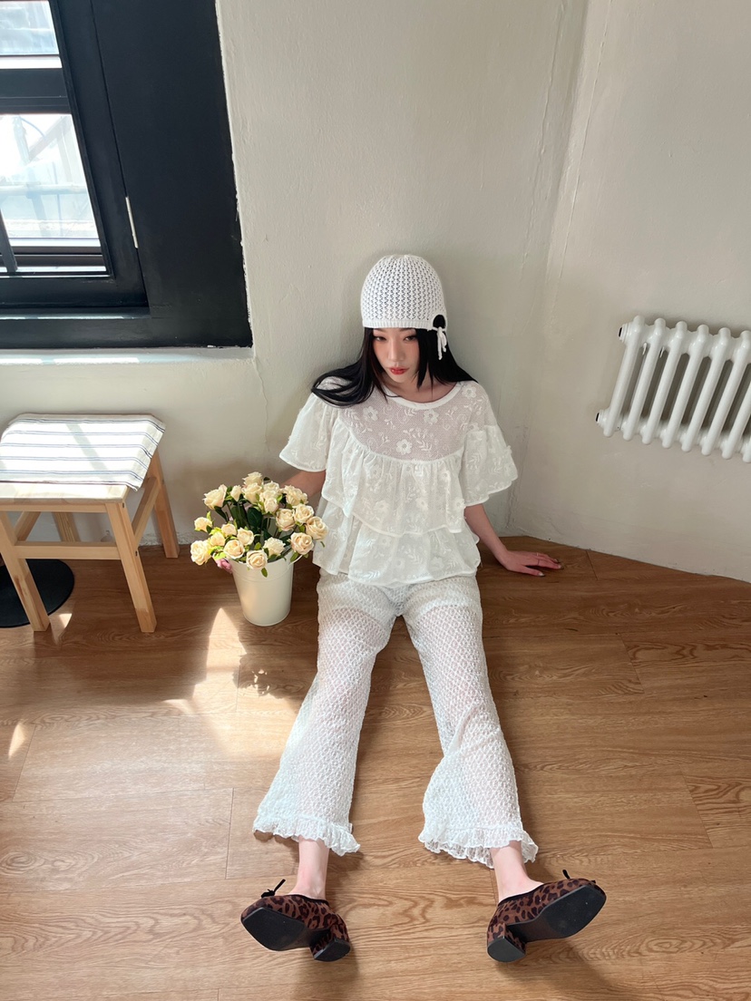 MAISONDEGLORY韓國直郵㊣東大門實拍女裝新款25春夏襯衫蕾絲衫MAISON DE GLORY襯衫/蕾絲衫