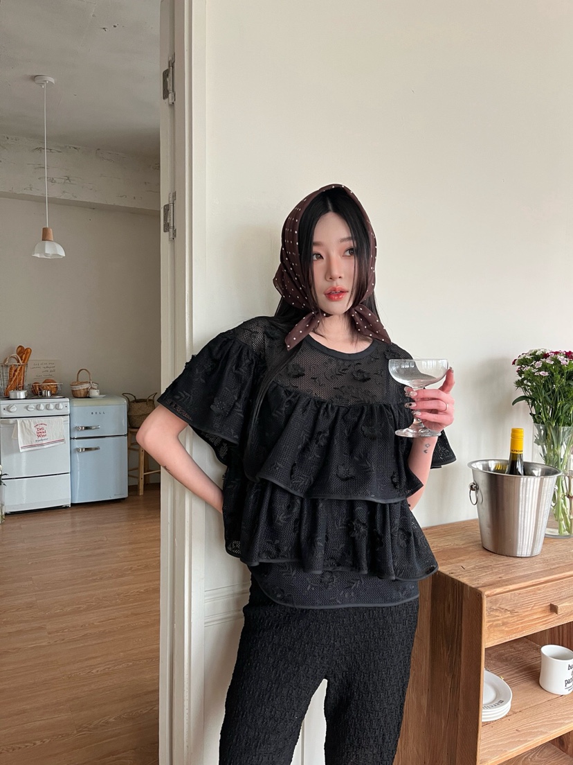 MAISONDEGLORY韓國直郵㊣東大門實拍女裝新款25春夏襯衫蕾絲衫MAISON DE GLORY襯衫/蕾絲衫
