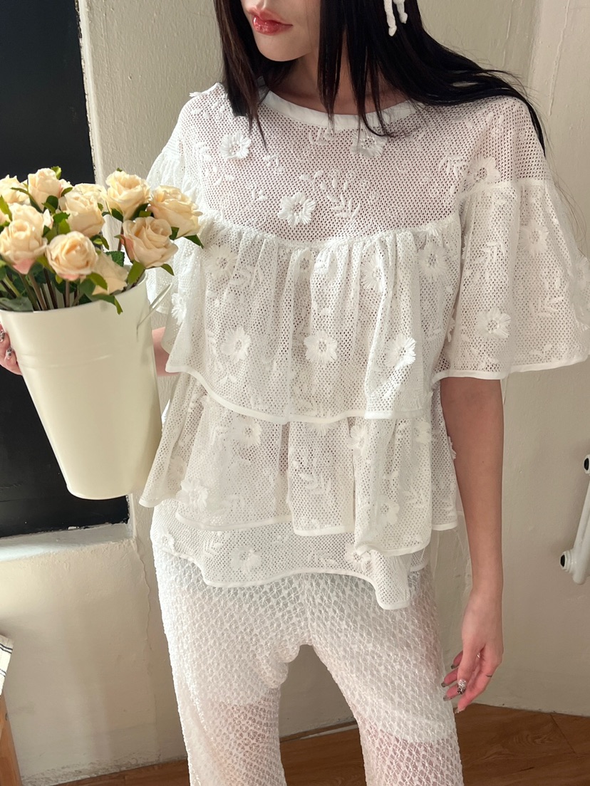 MAISONDEGLORY韓國直郵㊣東大門實拍女裝新款25春夏襯衫蕾絲衫MAISON DE GLORY襯衫/蕾絲衫