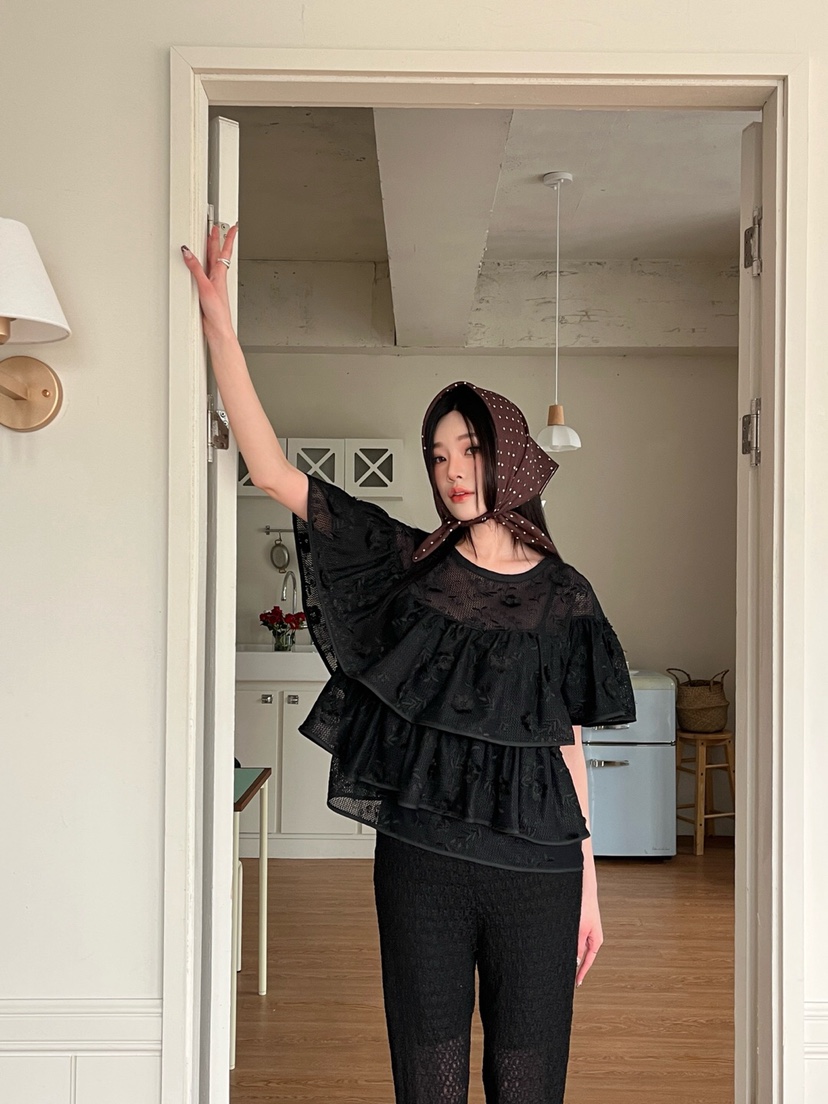 MAISONDEGLORY韓國直郵㊣東大門實拍女裝新款25春夏襯衫蕾絲衫MAISON DE GLORY襯衫/蕾絲衫圖色2