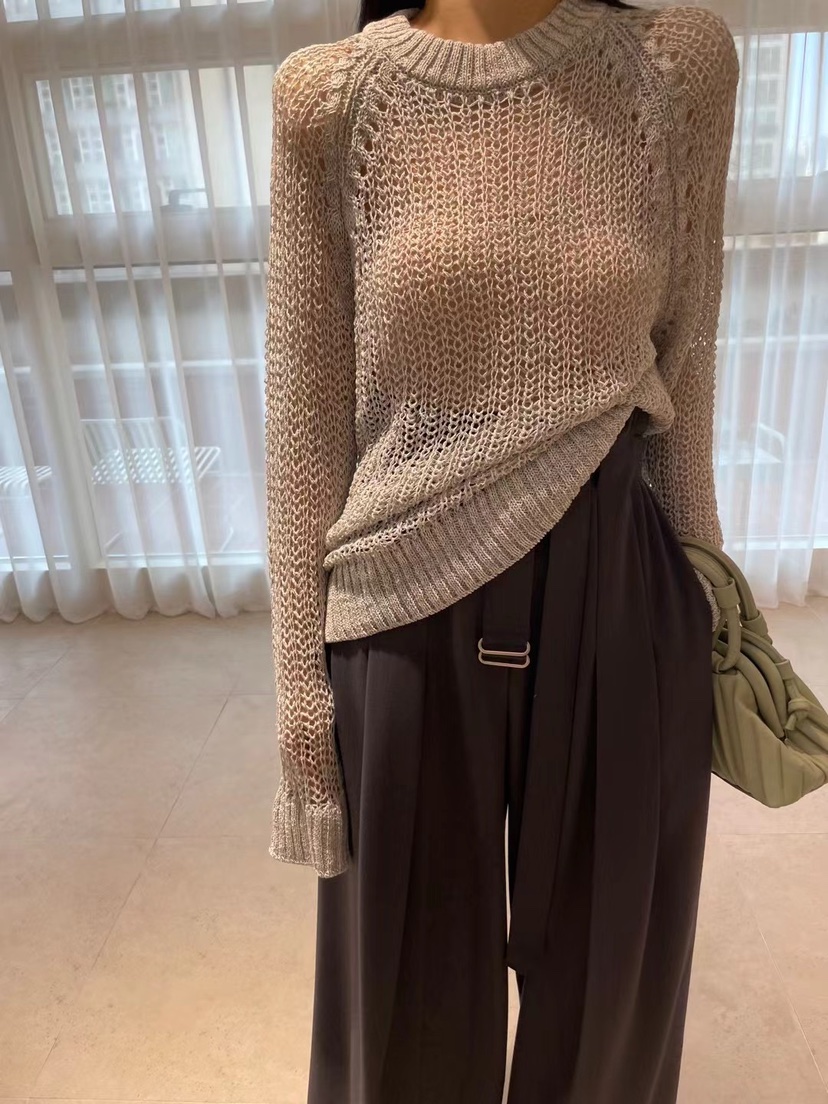 RIAH直郵韓國代購㊣女裝新品25春夏時尚熱賣休閑針織衫打折RIAH針織衫