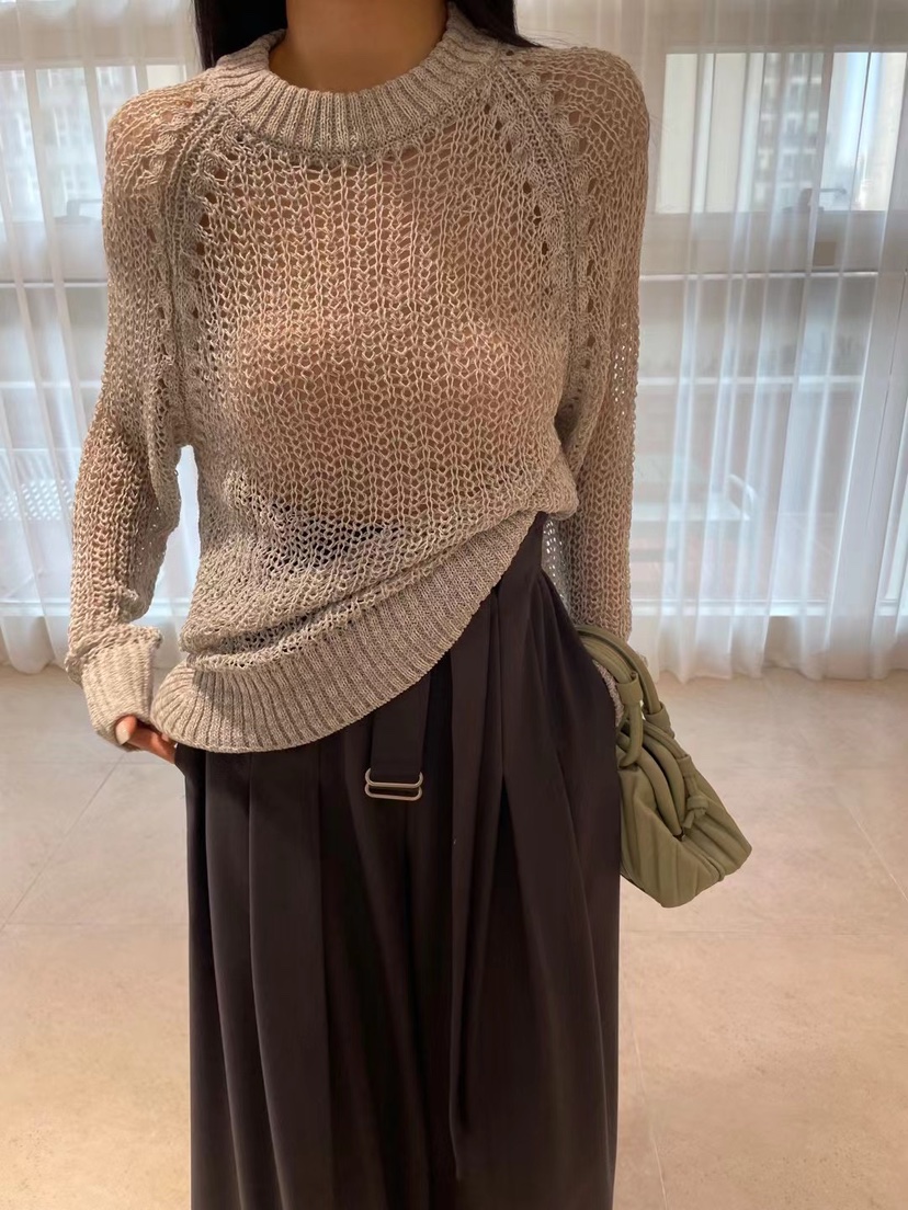 RIAH直郵韓國代購㊣女裝新品25春夏時尚熱賣休閑針織衫打折RIAH針織衫