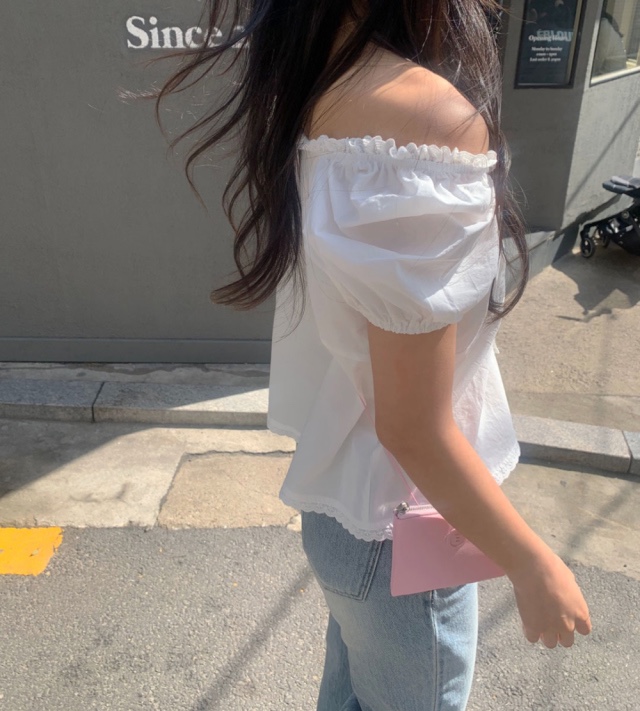 FRILL-T韓國直郵㊣女裝新款熱賣休閑時尚人氣25春夏襯衫蕾絲衫FRILL-T襯衫/蕾絲衫