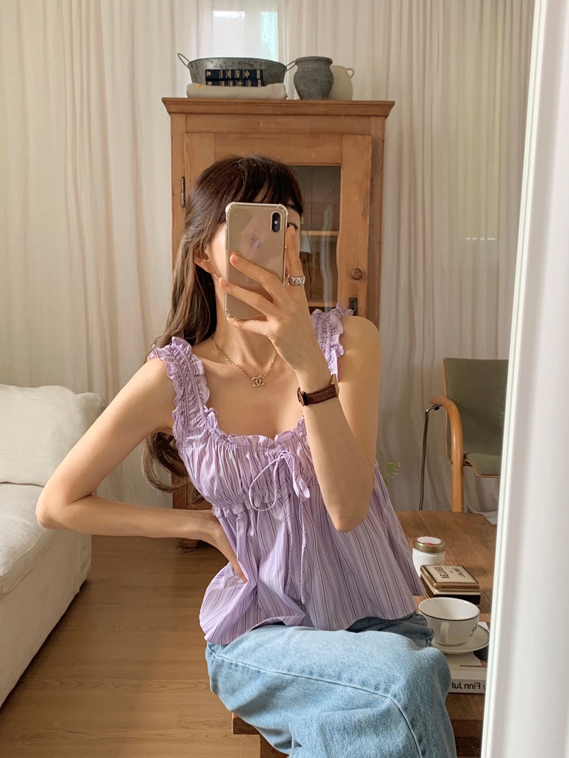 CRONG韓國㊣直郵東大門代購女裝新品25春夏熱賣休閑吊帶背心CRONG吊帶/背心