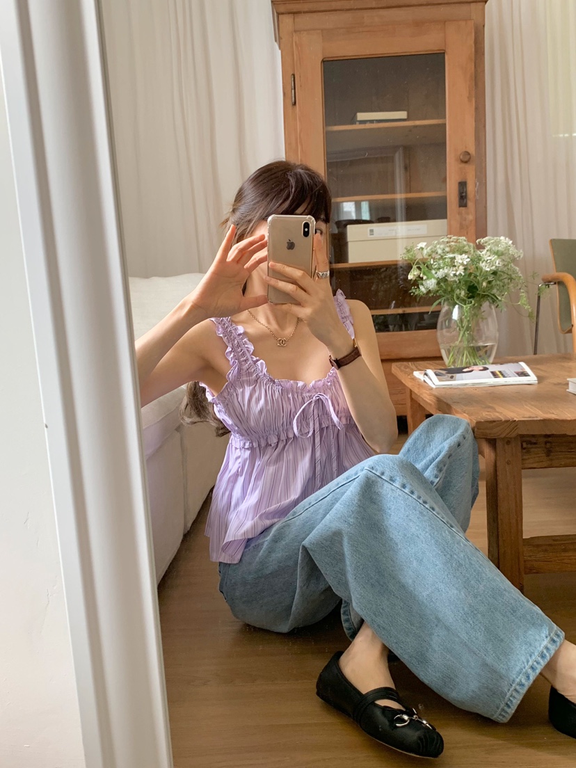 CRONG韓國㊣直郵東大門代購女裝新品25春夏熱賣休閑吊帶背心CRONG吊帶/背心
