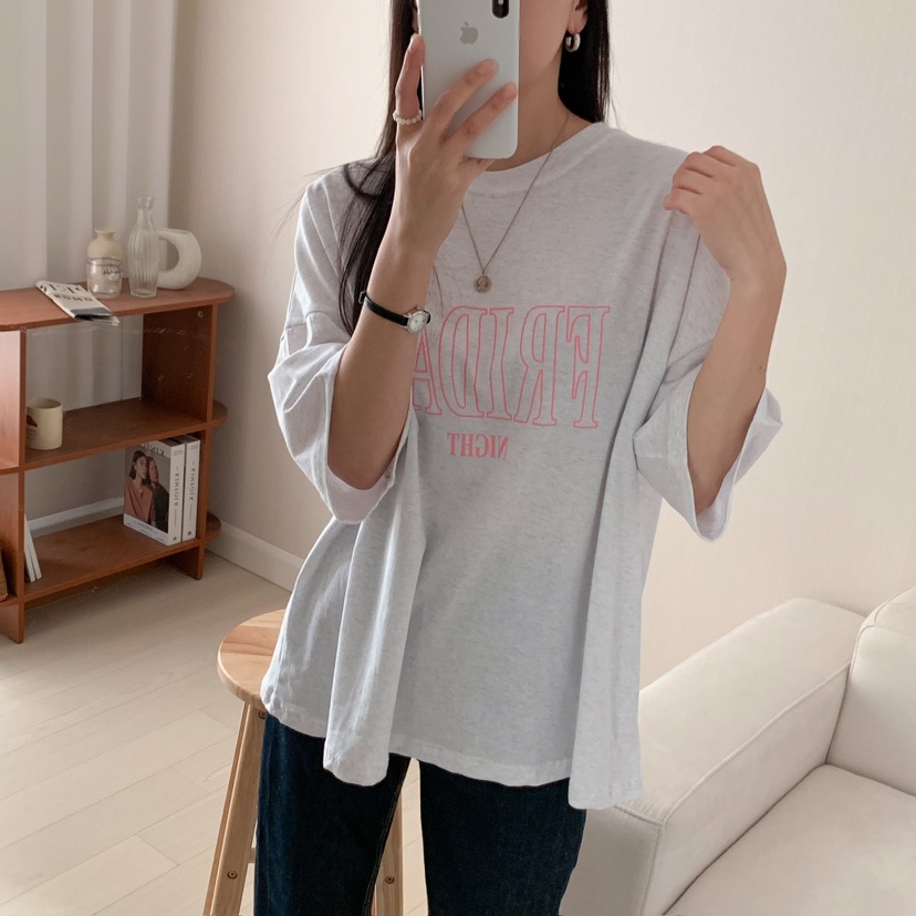 HELLO JINI韓國㊣直郵東大門代購女裝新品25春夏推薦熱賣T恤HELLO JINIT恤圖色2