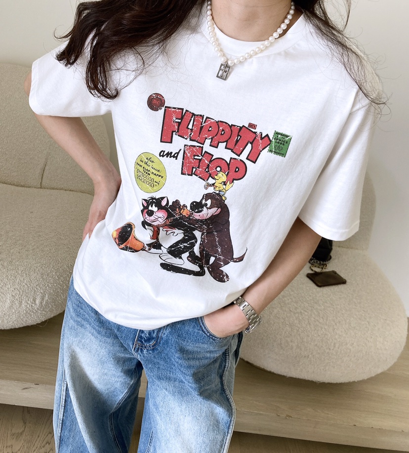 HANNA-A韓國㊣直郵東大門代購女裝新款時尚休閑25春夏人氣T恤HANNAT恤