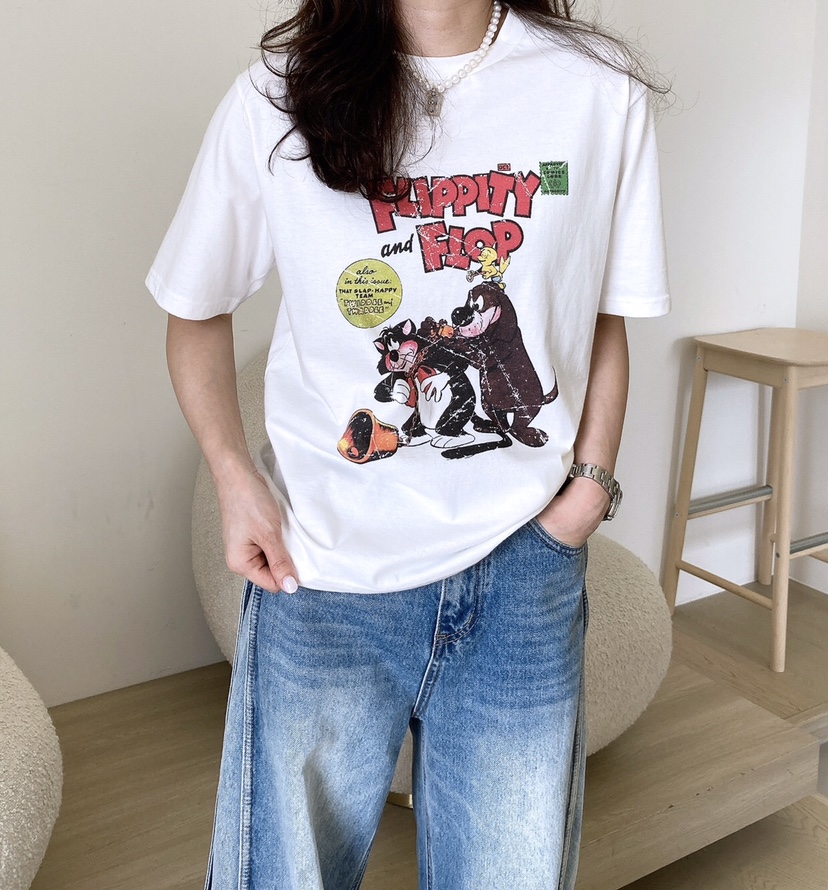 HANNA-A韓國㊣直郵東大門代購女裝新款時尚休閑25春夏人氣T恤HANNAT恤