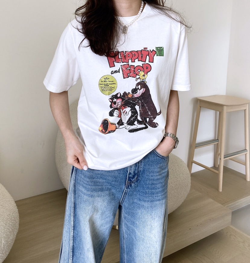 HANNA-A韓國㊣直郵東大門代購女裝新款時尚休閑25春夏人氣T恤HANNAT恤