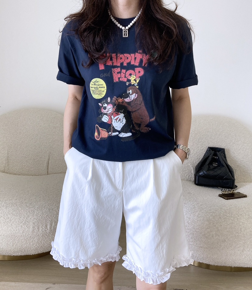 HANNA-A韓國㊣直郵東大門代購女裝新款時尚休閑25春夏人氣T恤HANNAT恤