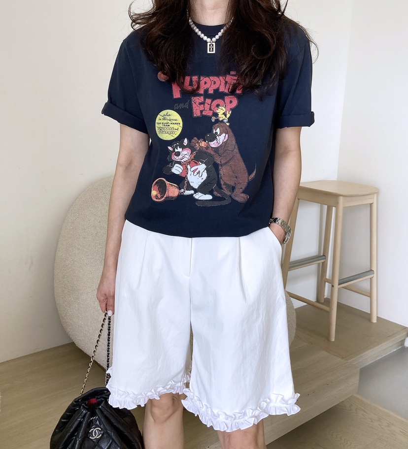 HANNA-A韓國㊣直郵東大門代購女裝新款時尚休閑25春夏人氣T恤HANNAT恤