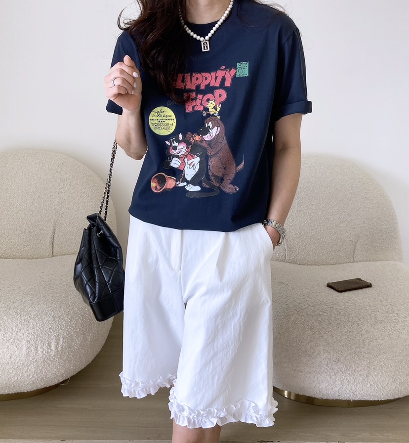 HANNA-A韓國㊣直郵東大門代購女裝新款時尚休閑25春夏人氣T恤HANNAT恤