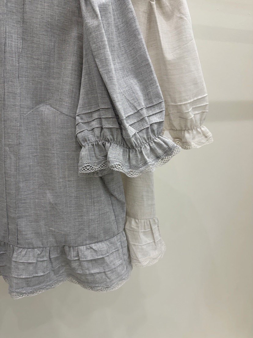 AUTUMN BEIGE PLUS直郵韓國代購㊣女裝新款25春夏襯衫蕾絲衫A.b/AUTUMN BEIGE襯衫/蕾絲衫