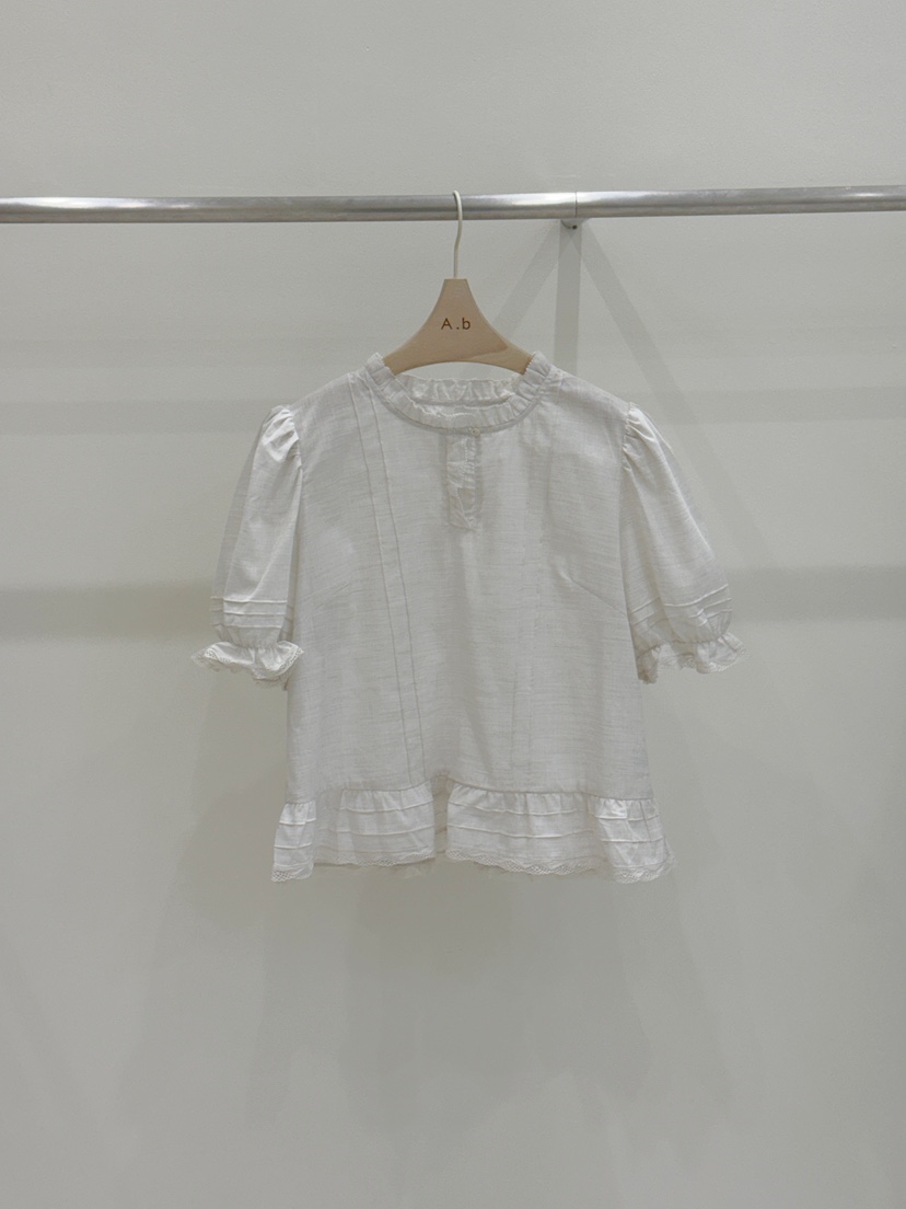 AUTUMN BEIGE PLUS直郵韓國代購㊣女裝新款25春夏襯衫蕾絲衫A.b/AUTUMN BEIGE襯衫/蕾絲衫圖色2