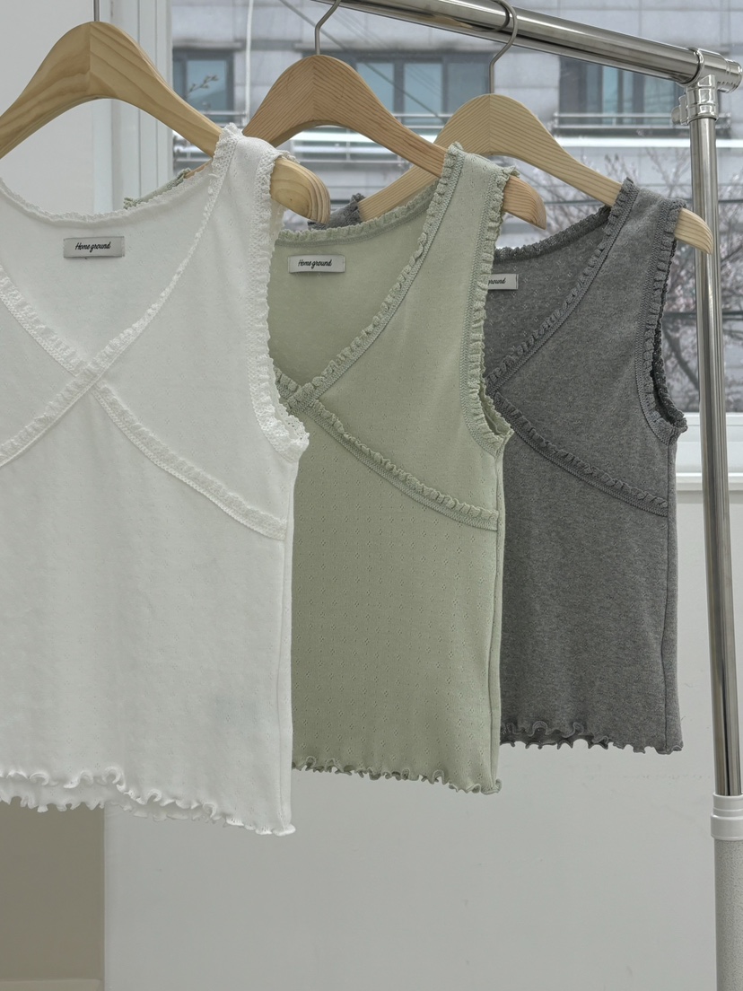 HOME GROUND直郵韓國代購㊣女裝新品熱賣休閑25春夏吊帶背心HOME GROUND吊帶/背心