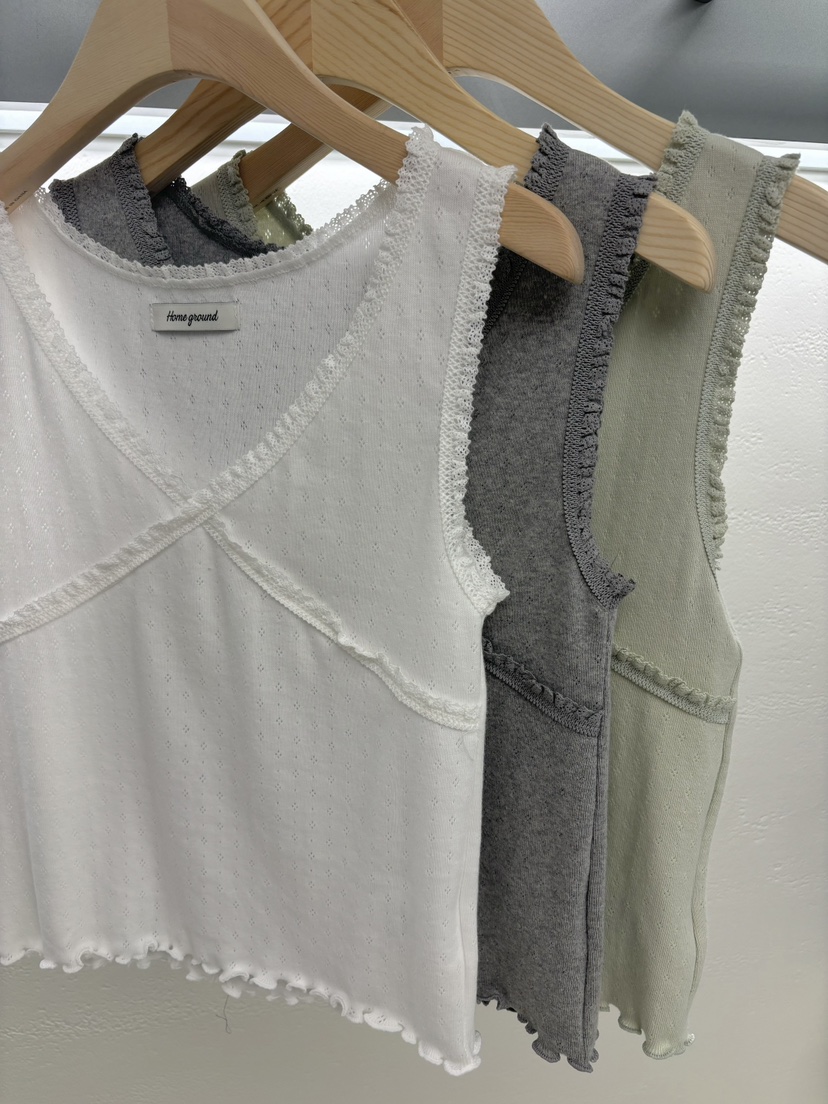 HOME GROUND直郵韓國代購㊣女裝新品熱賣休閑25春夏吊帶背心HOME GROUND吊帶/背心