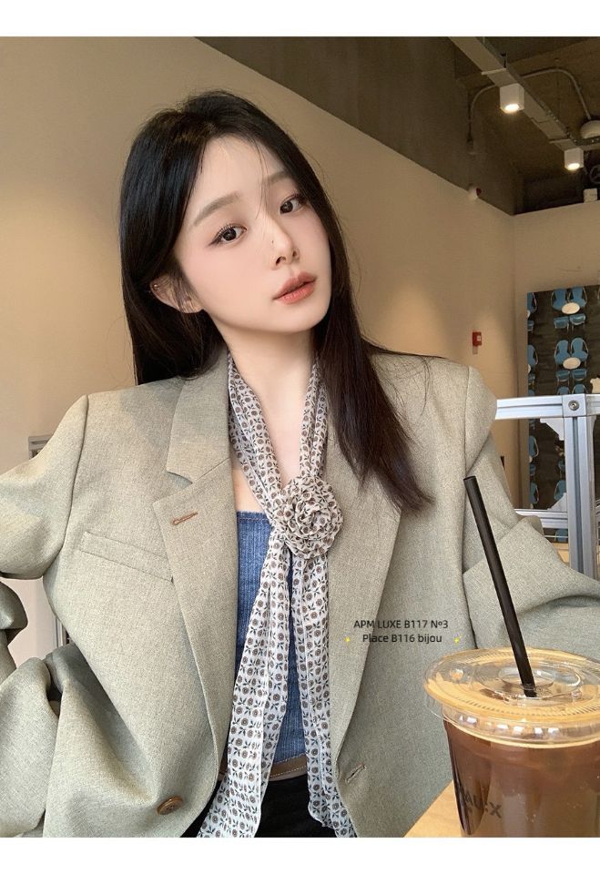 N3韓國直郵㊣東大門實拍女裝新款25春夏時尚休閑熱賣圍巾披肩N3圍巾/披肩