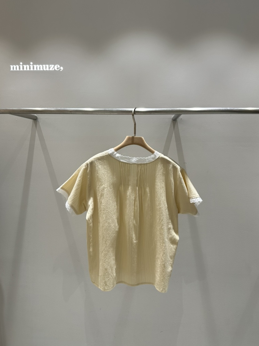 MINIMUZE韓國㊣直郵東大門代購女裝新品時尚熱賣襯衫蕾絲衫MINIMUZE襯衫/蕾絲衫