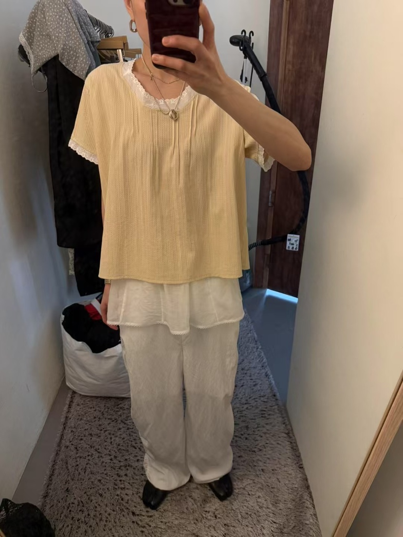 MINIMUZE韓國㊣直郵東大門代購女裝新品時尚熱賣襯衫蕾絲衫MINIMUZE襯衫/蕾絲衫