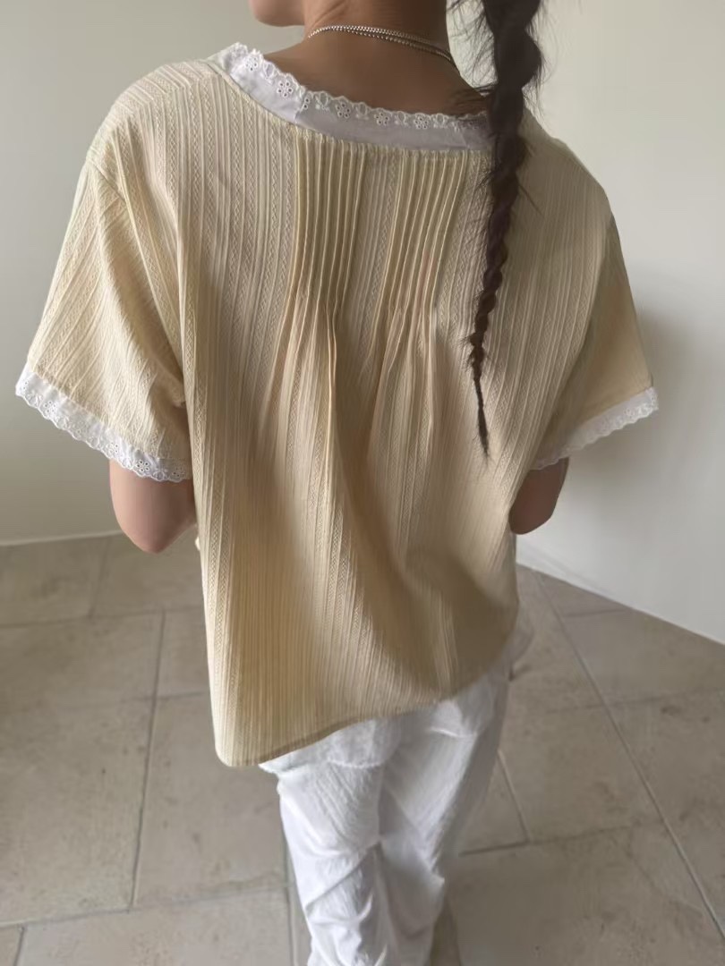 MINIMUZE韓國㊣直郵東大門代購女裝新品時尚熱賣襯衫蕾絲衫MINIMUZE襯衫/蕾絲衫