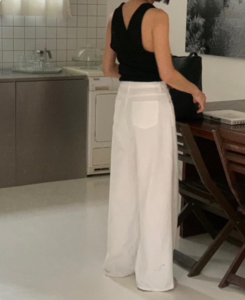 A Flan韓國直郵㊣東大門實拍女裝新款休閑人氣馬甲含腰繩亞麻AFN/A Flan馬甲