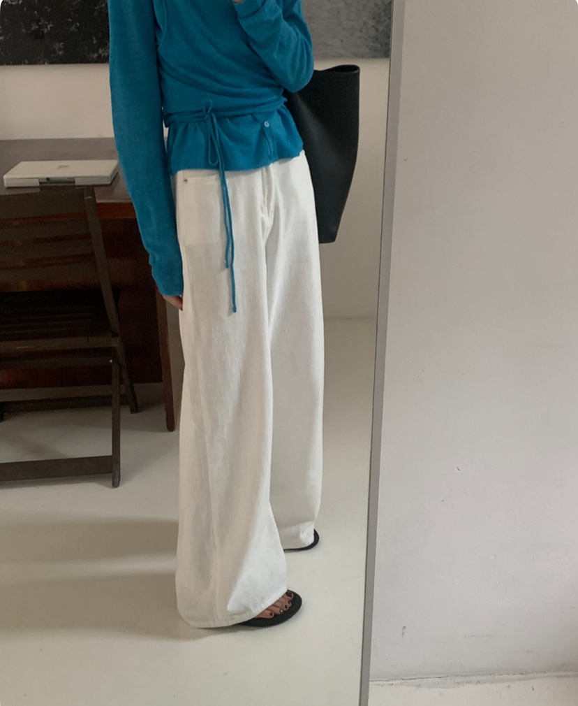 A Flan韓國直郵㊣東大門實拍女裝新款休閑人氣馬甲含腰繩亞麻AFN/A Flan馬甲
