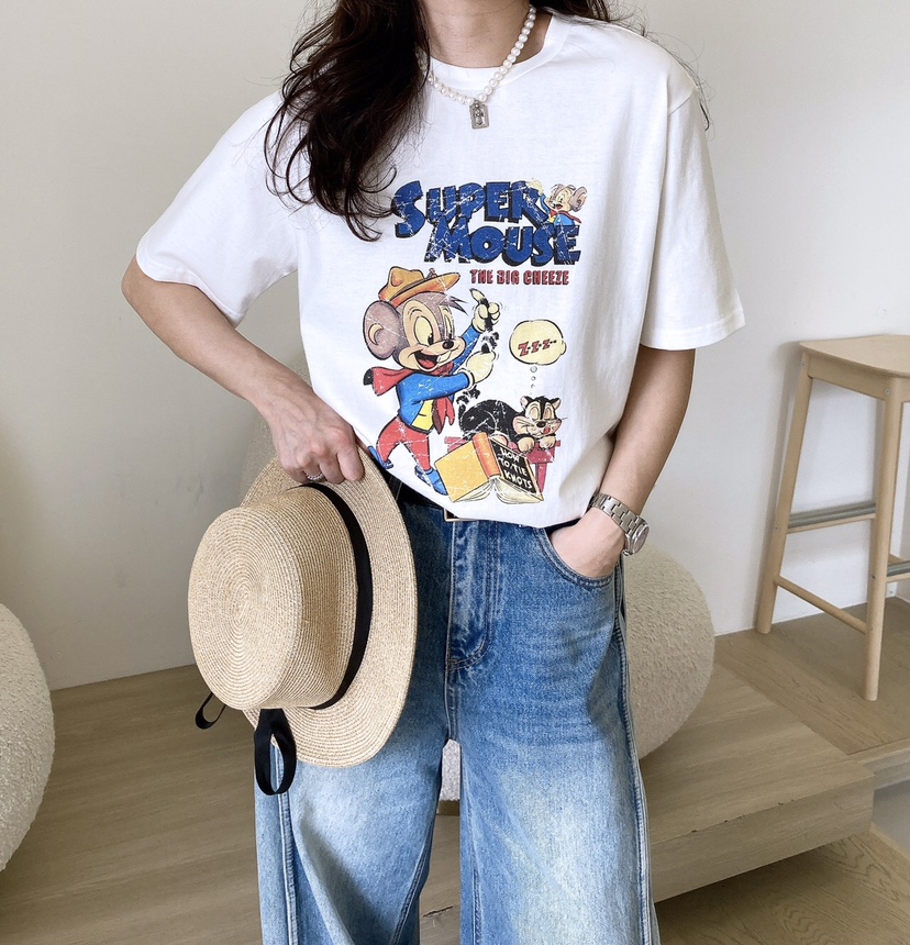 HANNA-A直郵韓國代購㊣女裝新款休閑人氣時尚推薦25春夏T恤HANNAT恤