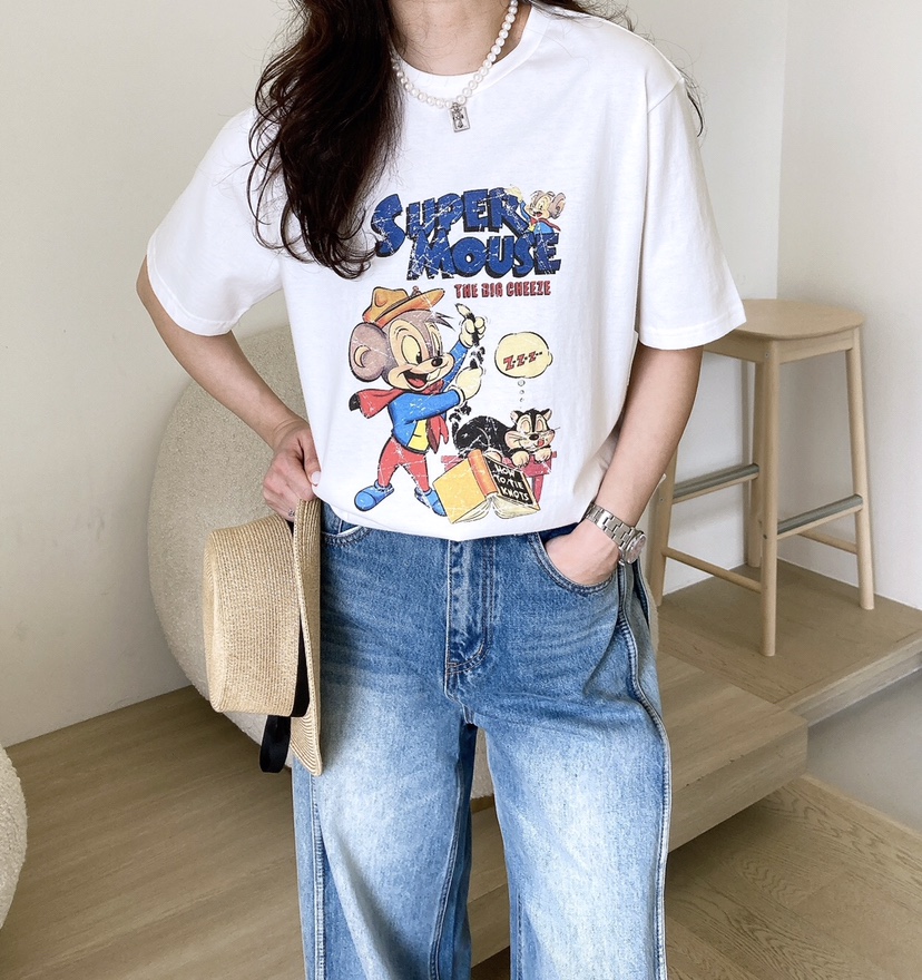 HANNA-A直郵韓國代購㊣女裝新款休閑人氣時尚推薦25春夏T恤HANNAT恤