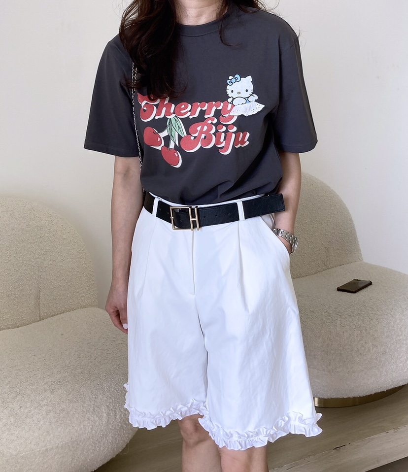 HANNA-A直郵韓國代購㊣女裝新款人氣25春夏推薦時尚熱賣T恤HANNAT恤圖色2