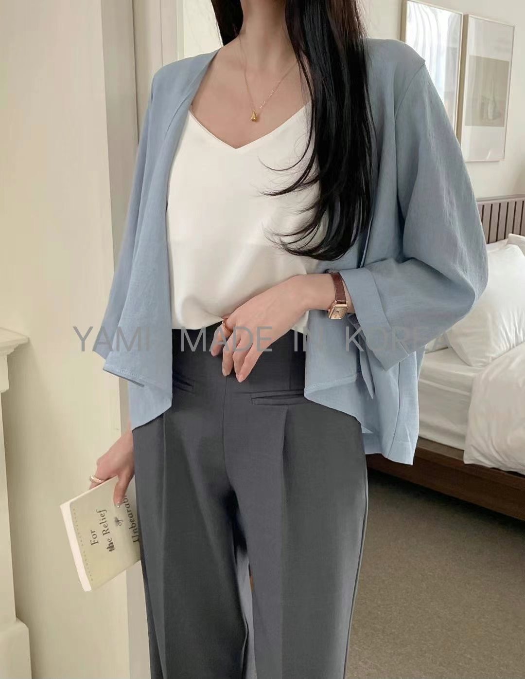 YAMI-야미-T直郵韓國代購㊣女裝新品休閑推薦人氣襯衫蕾絲衫YAMI襯衫/蕾絲衫