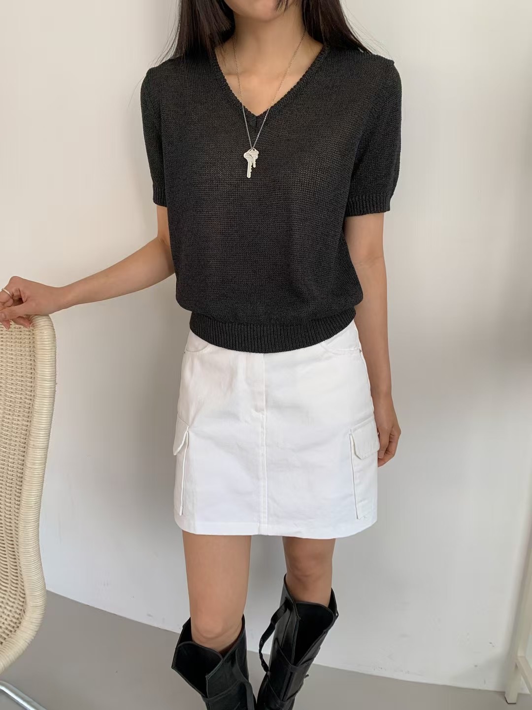 WADE韓國㊣直郵東大門代購女裝新款時尚休閑推薦熱賣25春夏短裙WADE短裙