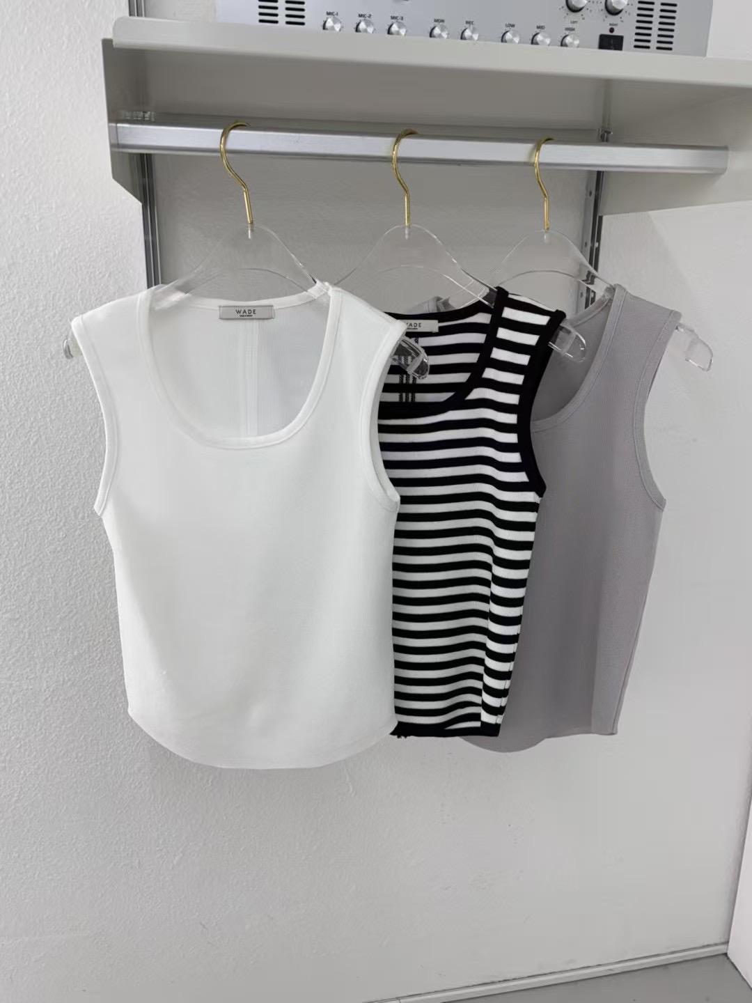 WADE韓國直郵㊣女裝新品熱賣25春夏休閑時尚推薦人氣吊帶背心WADE吊帶/背心圖色3左三色