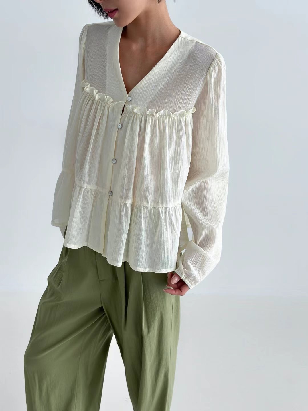 ALICE S CLOSET直郵韓國代購㊣女裝新款推薦25春夏襯衫蕾絲衫ALICE S CLOSET襯衫/蕾絲衫